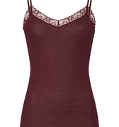 Woolen Lace Lace Trim Wool And Silk Camisole | Vivid Brown 70827-2421